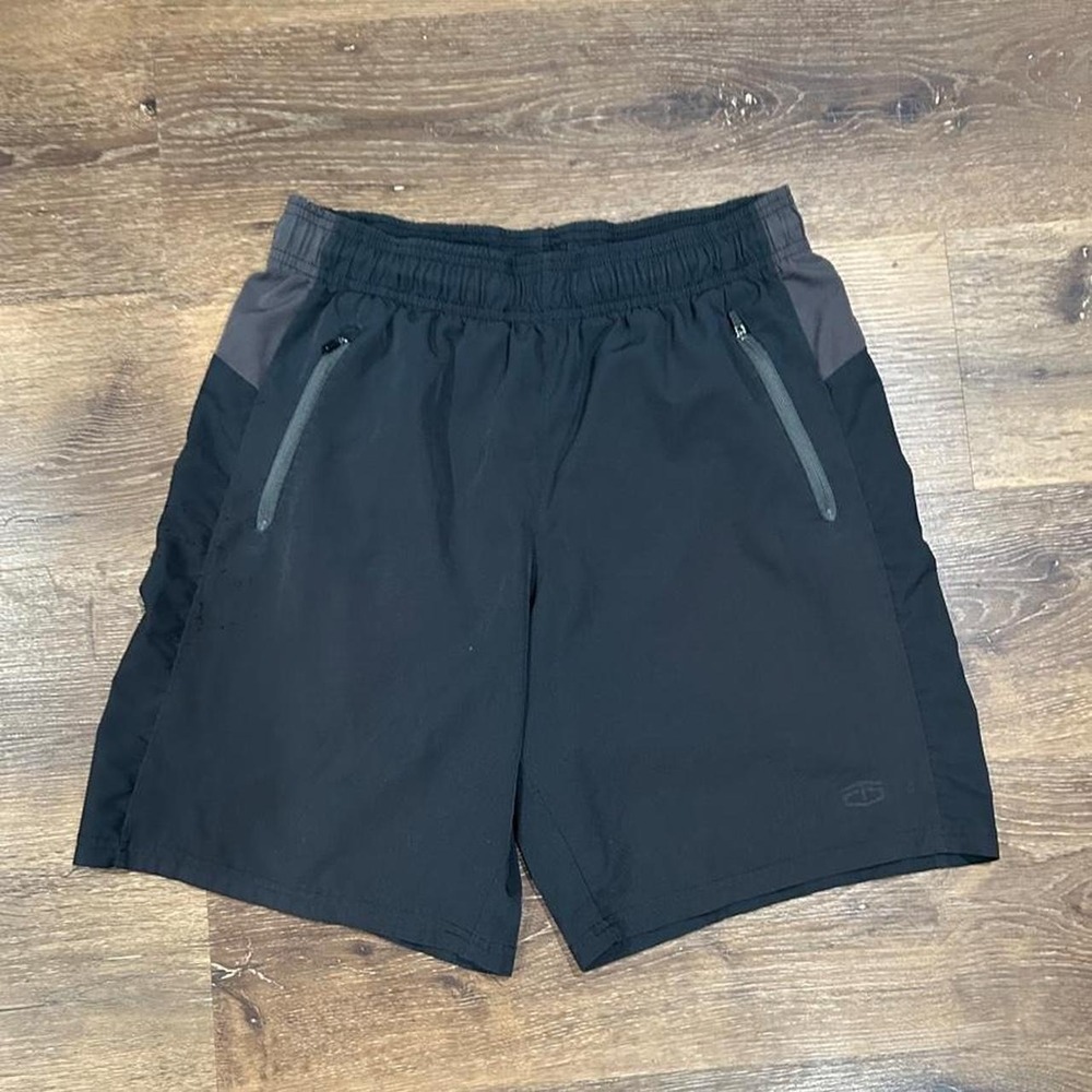 Tapout Mens Black Athletic Zip Pocket Shorts Gym Fitness Y2K Size M